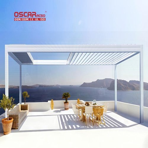 Outdoor Garden Waterproof 3X3M Aluminium Pergola Gazebo Modern Manual Patio Balcony Backyard Retractable Pergola