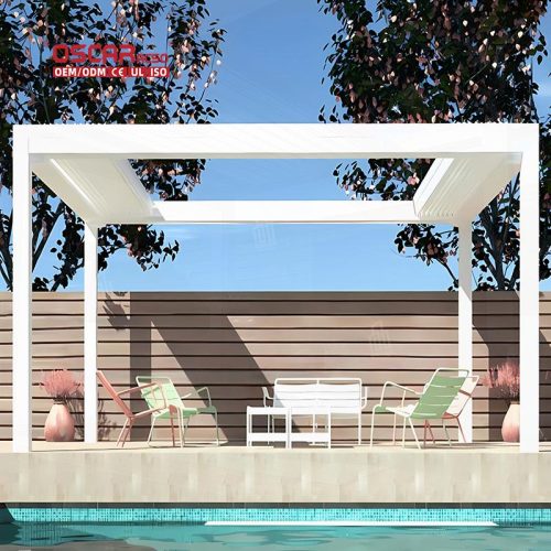 Pergolas Backyard with Shading and Ventilation Function Stylish Modern Ideal Garden Patio Balcony Retractable Pergola