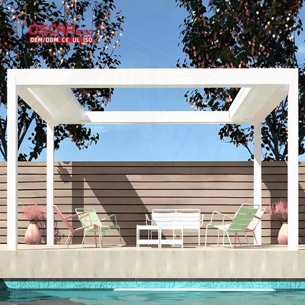 with Sun Blocking and Wind Resistance Features Stylish and Durable Patio Garden Balcony Outdoor Use Retractable Pergola