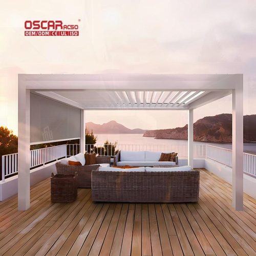 Outdoor Patio Shutter Sunshade Garden and Yard Creates Cool Space Ideal Parties Bbqs and Relaxing Retractable Pergola