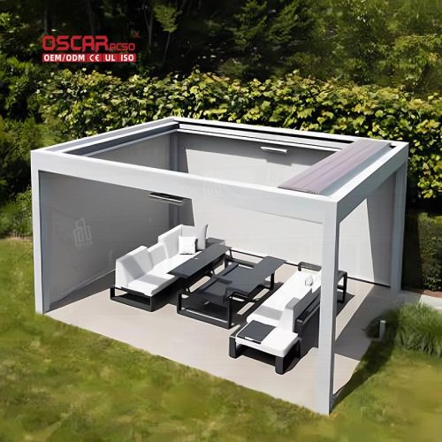 Motorized Electric Opening Closing Aluminum Outdoor Bioclimatic Louvered Pergola Garden Patio Backyard Retractable Pergola