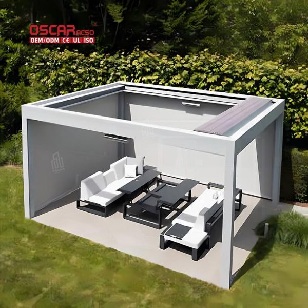 Customized Adjustable Outdoor Louvered Roof Bioclimatic Gazebo Aluminum Pergola Gardens Patios Backyards Retractable Pergola