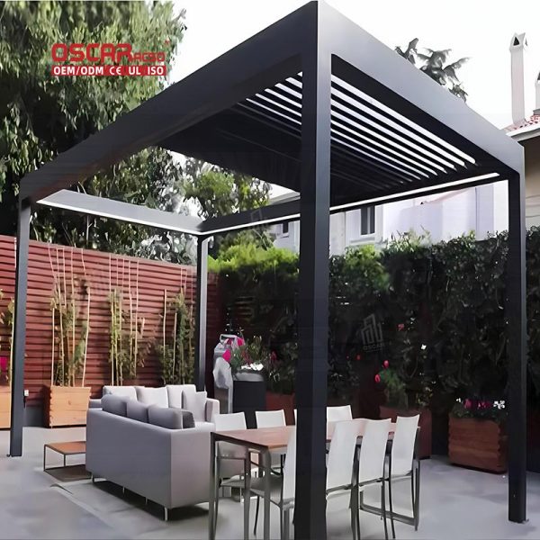 Waterproof Pergola with Blind House Garden and Outdoor Patio Ideal Backyard Gathering and Relaxing Retractable Pergola