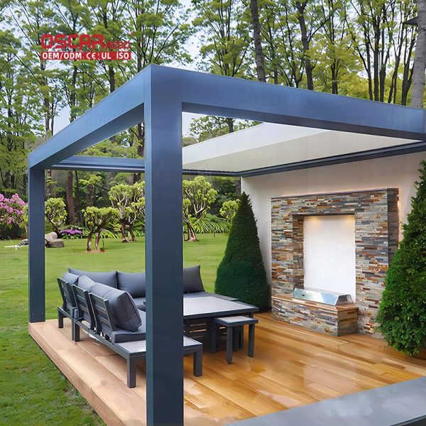 Aluminium Louvered Pergola Weatherproof Biological Outdoor Easy Lifestyle in Naples Garden Patio Backyard Retractable Pergola