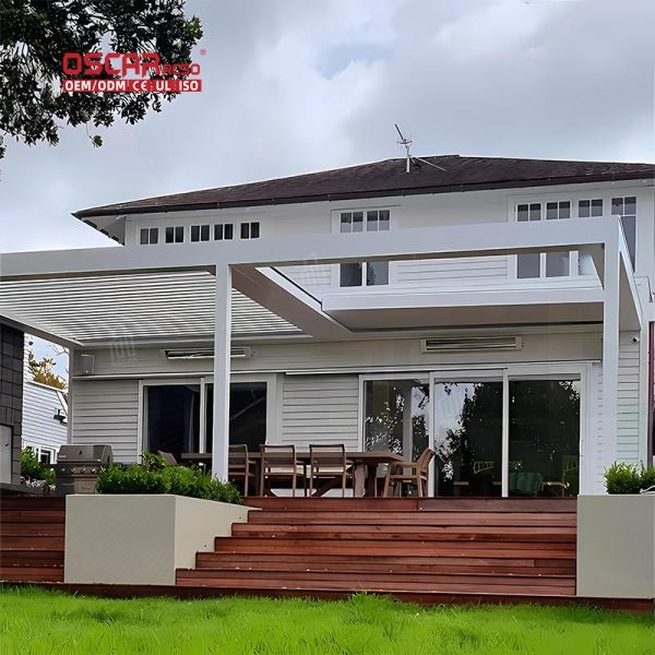 Customized Outdoor Aluminum Louvers Motorized Pergola Roof Garden Patio Backyard Retractable Pergola