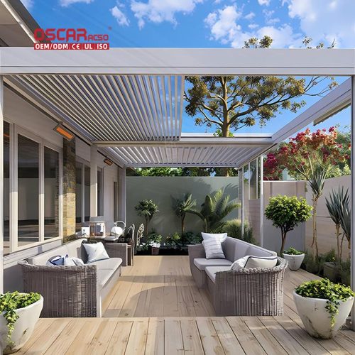 Customizable Electric Pergola Gazebo with Party Design Aluminum Alloy Frame Courtyard Garden Patio Retractable Pergola