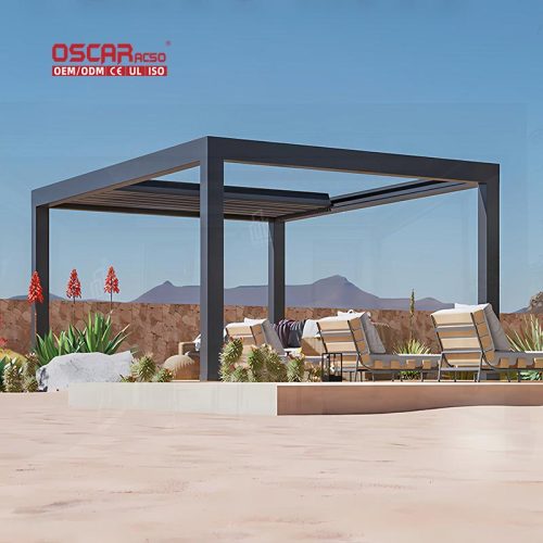 Outdoor Shading Structure Patio Shelter Garden Terrace Balcony Outdoor Bioclimatic Shading Structure Retractable Pergola