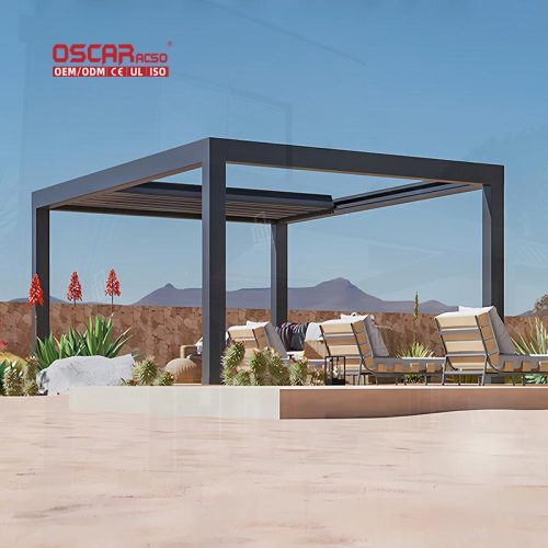 Hot Selling Adjustable Roof Louvered Aluminum Pergola Gazebo Building in Gardens Patios Backyards Retractable Pergola