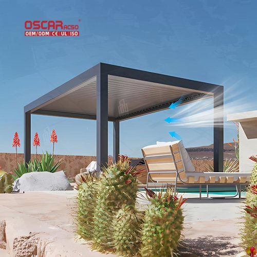 Sun Protection Heat Blocking Stylish Modern Outdoor Patio Garden Backyard Alum Sun Shade Outdoor Pergola Retractable Pergola
