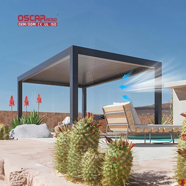 Automatic Sliding Glass Outdoor Waterproof Aluminium Pergola Patio Garden Terrace Ideal Outdoor Spaces Retractable Pergola