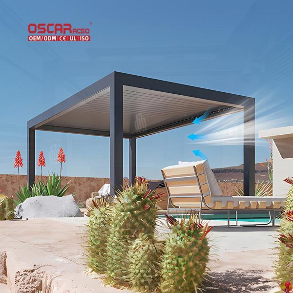 Aluminum Pergola Gazebos with Adjustable Ventilation and Sun Protection Ideal Gardens Patios and Backyards Retractable Pergola
