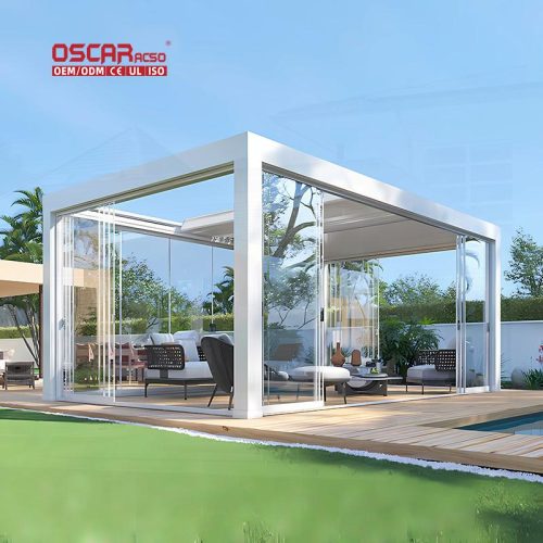 Aluminium Pergola Gazebo Garden Patio Backyard with Sun Protection and Shelter Function Stylish Durable Retractable Pergola