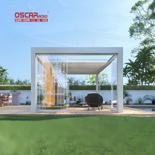 Free  Standing Pergola with Louver Frame Recreation Area Entrance Outdoor Relaxing and Gathering Spots Retractable Pergola
