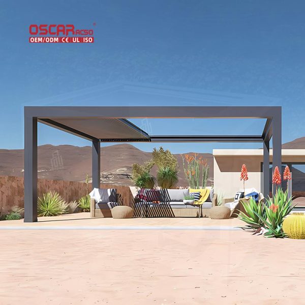 Customized Motorized Aluminium Waterproof Pool Pergola Gazebo Backyard Garden Patio Outdoor Use Retractable Pergola