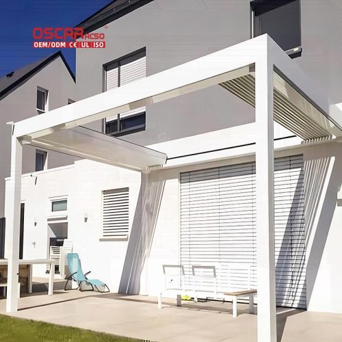 3X3 3X4 4X4 6X4 Modern Outdoor Remote Control Bioclimatic Aluminum Louver Pergola Gardens Patios Balconies Retractable Pergola