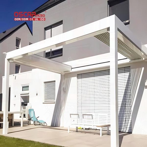 Outdoor Waterproof Aluminum Pergola with Zip Screen Blinds Garden Patio Balcony Eco  Friendly Versatile Retractable Pergola