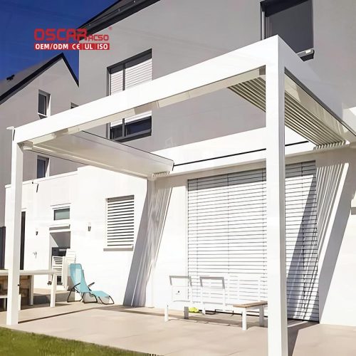 Remote - Controlled Waterproof Aluminium Outdoor Structure Garden Patio Balcony Retractable Pergola