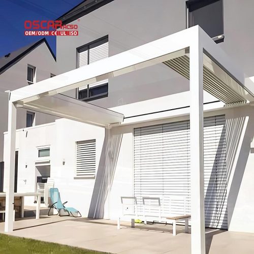 High Quality Remote Control Aluminium Outdoor Bioclimatic Pergola Garden Patio Backyard Retractable Pergola