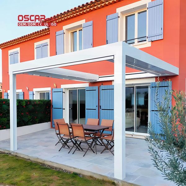 High Quality Aluminium Frames 10M Outdoor Shading Structure with Foldable Sides Garden Patio Backyard Retractable Pergola