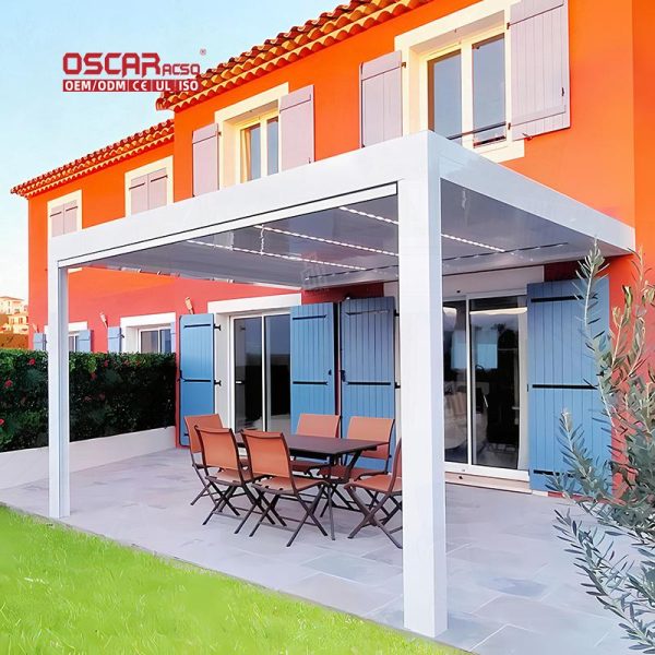 Garden Canopy Louvered Roof System Bioclimatic Aluminum Outdoor Shade Structure Patio Balcony Backyard Retractable Pergola