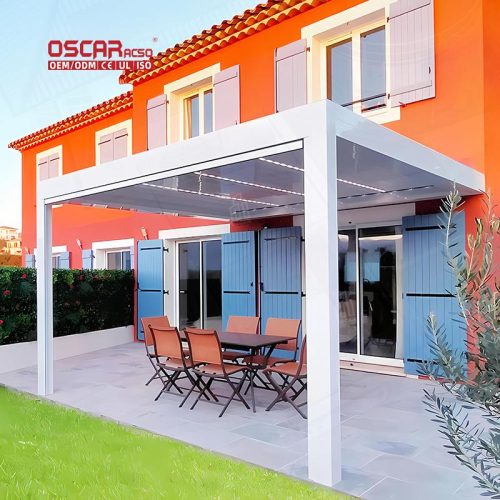 Motorized Retractable Outdoor Aluminium Louvered Brackets Garden Gazebo Suitable Patio Backyard Poolside Retractable Pergola