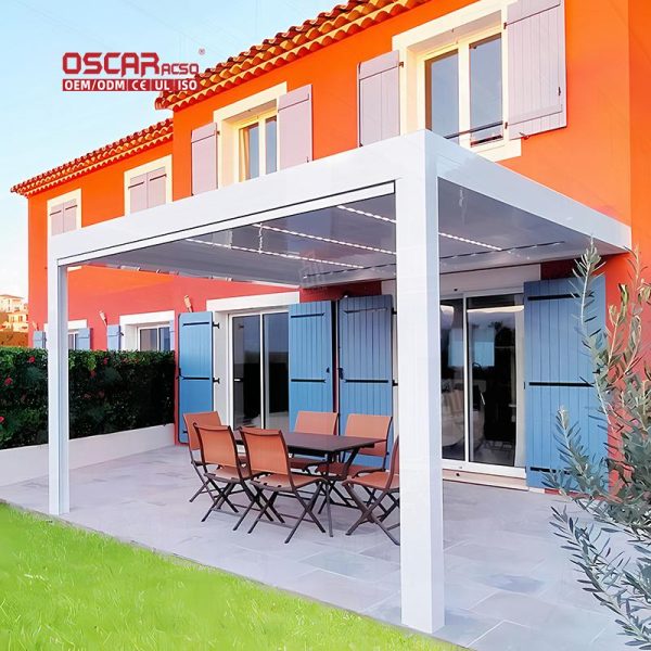 Automatic Smart Waterproof Aluminium Louver Roof System Patio Garden Outdoor Motorized Pergolas Retractable Pergola