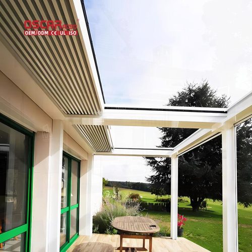 Outdoor Shading Ventilated Aluminum Gazebo Pavilion For Garden Patio Poolside Retractable Pergola
