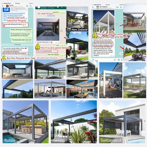 Modern Design Motorized Aluminum Patio Louvered Roof Garden Backyard Outdoor Retractable Pergola