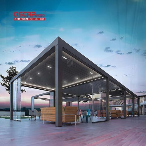 Outdoor Garden Waterproof 3X3M 12X20 Aluminium Gazebo Modern Manual Backyard Patio Lawn Retractable Pergola