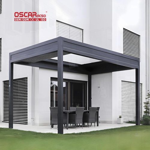 Customized Bioclimatic Aluminium Pergola Louver Roof Patio Backyard Garden Retractable Pergola