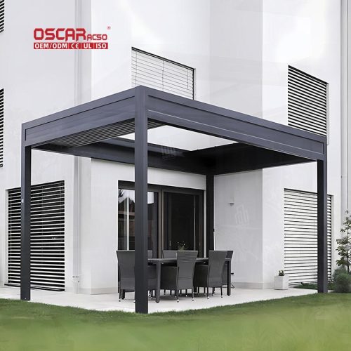 Retractable Outdoor Aluminium Louvered Roof Kits Pergolas and Gazebos Ideal Gardens Patios and Backyards Retractable Pergola