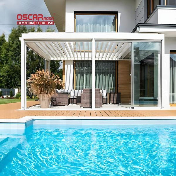 Waterproof Aluminum Patio Shade Covers Patio Pergola Balcony Ideal Outdoor Relaxing and Entertaining Retractable Pergola