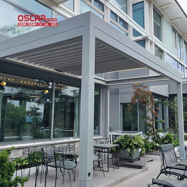 Outdoor Automatic Waterproof Pergola Gazebo Balcony Patio Terrace Motorized and Steel Structure Wholesale Retractable Pergola
