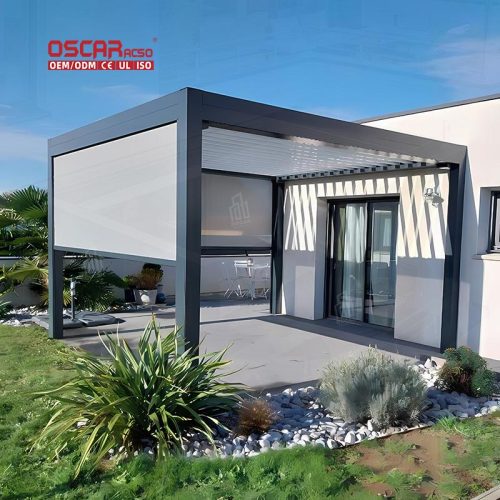 Automatic Motorized Waterproof Outdoor Pergola Gazebo Balcony Patio Garden Wholesale Retractable Pergola