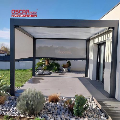 Easily Assembled Motorized Waterproof Aluminium Pergola Kit 3X3 3X4 4X4 6X4 5X4 For Patio Garden Backyard Retractable Pergola