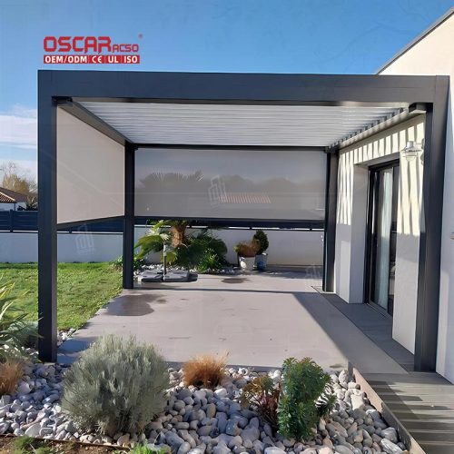 Customized Movable Aluminium Louvers Roof Outdoor Bioclimat Pergola with Modern Style Garden Patio Backyard Retractable Pergola