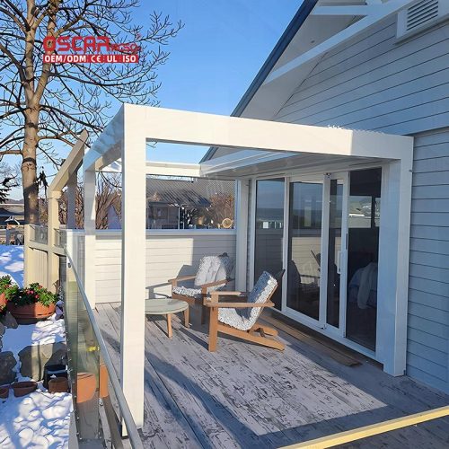 Waterproof Aluminum Patio Canopy Patio Pergola Balcony Shade and Protection Retractable Pergola