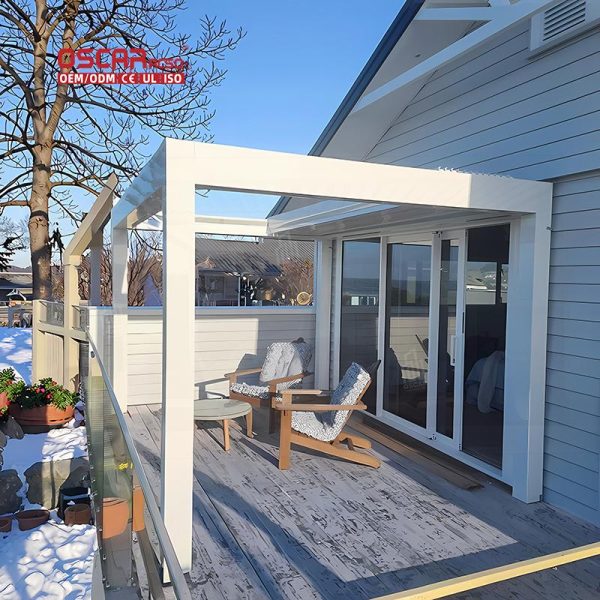Easily Assembled Adjustable Aluminum Slats Louvered Roof Pergola Garden Patio Poolside Outdoor Sunshade Retractable Pergola