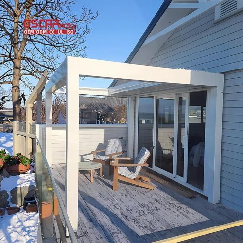 Roof Bioclimatic Aluminum Pergola Gardens Patios Backyards Resistant To Strong Winds innovative Sturdy Retractable Pergola