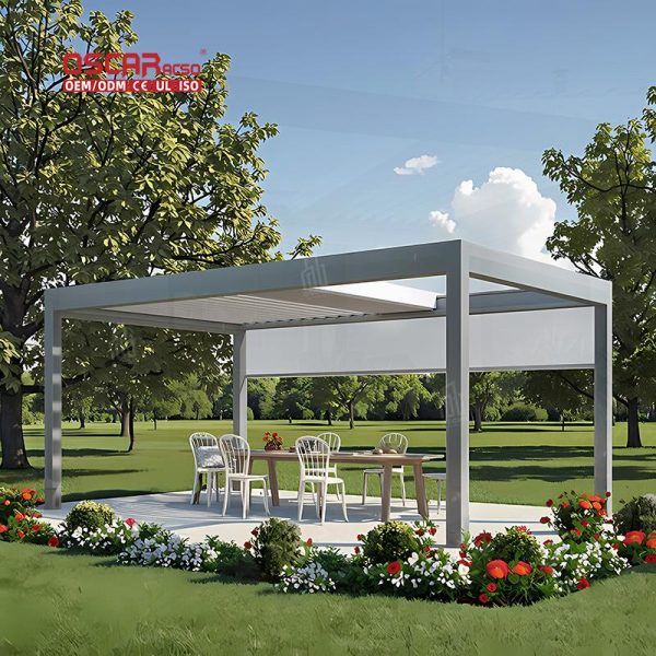 Bioclimatic Luxury 3X4 Outdoor Aluminum Structure with Adjustable Louvered Roof For Garden Patio Balcony Retractable Pergola