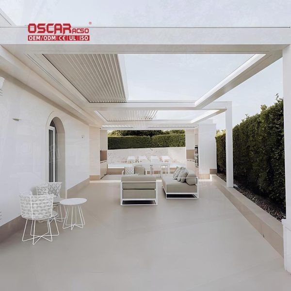 Customized Bioclimatic Aluminum Louver Roof Garden Patio Balcony Outdoor Use Retractable Pergola