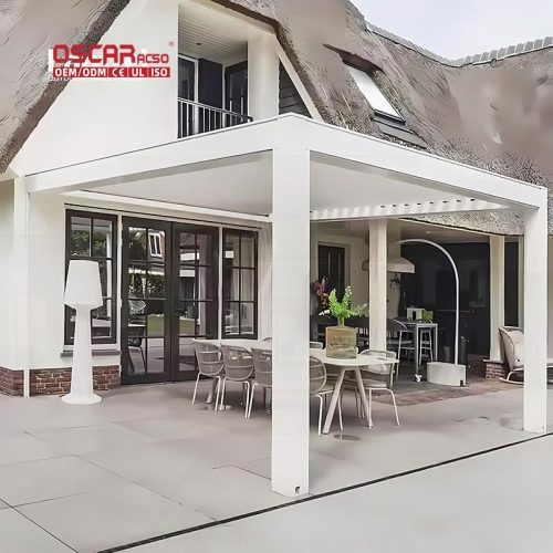 Waterproof Motorized Louver Roof System Kits Outdoor Garden Patio Aluminium Bioclimatic Pergola Retractable Pergola