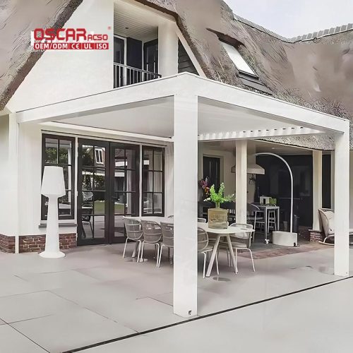 Electric Outdoor Waterproof Aluminium Louvered Cover Customized Pergola Gazebo Garden Patio Backyard Retractable Pergola
