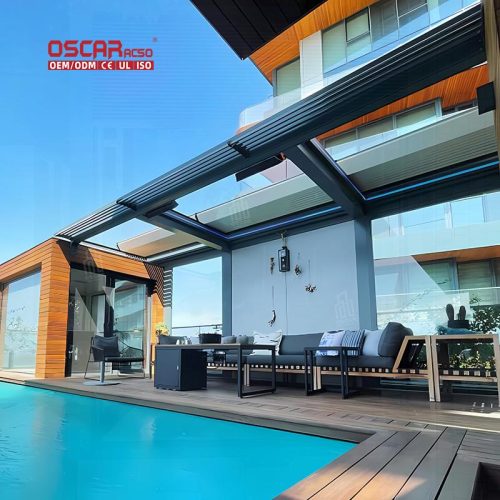 Customized 4X4 Aluminum Bioclimatic Outdoor Pergolas and Gazebos Garden Patio Backyard Retractable Pergola