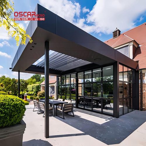 Waterproof Louvered Outdoor Arches Arbours Garden Patio Backyard Customizable Aluminium Retractable Pergola