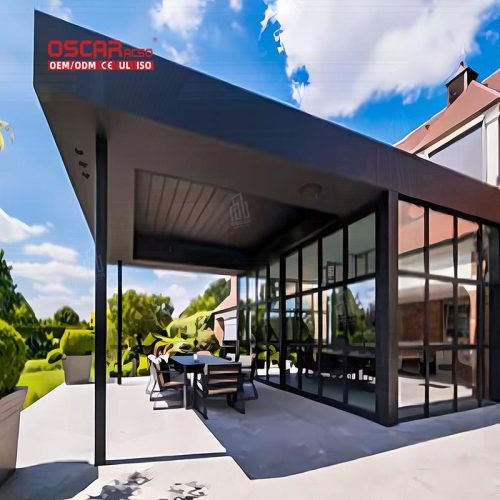 Aluminum Louvered Outdoor Motorized Bioclimatic Pergola Garden Patio Balcony Sustainable Customized Retractable Pergola