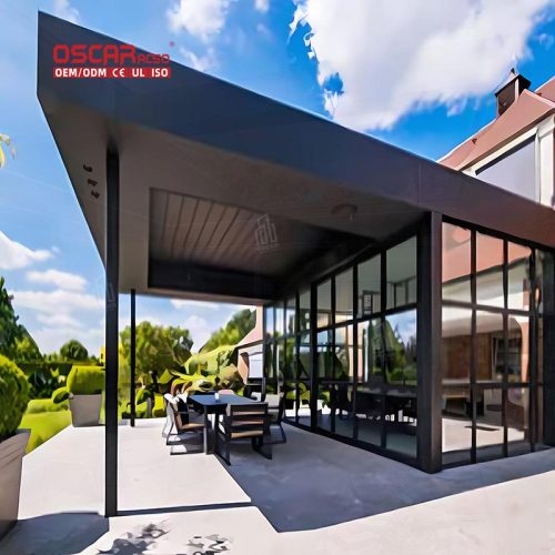 Motorised Freestanding Wall - Mounted Adjustable Expandable Patio Canopy Awning Garden Terrace Balcony Retractable Pergola