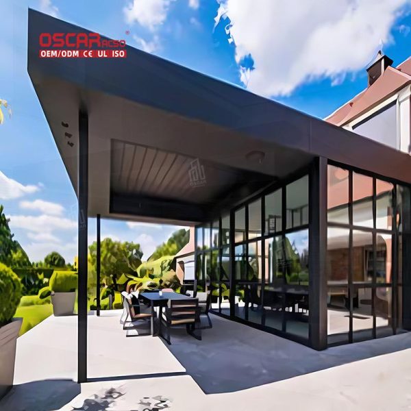 Motorized Garden Sunshade Kits Sustainable Bioclimatic Pergola Backyard Patio Lawn Retractable Pergola