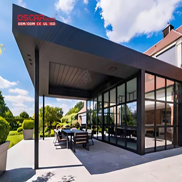 Bioclimate Aluminum Rooftop Window Pergola with Heat – Resistant Ventilation Ideal Gardens Patios Balconies Retractable Pergola