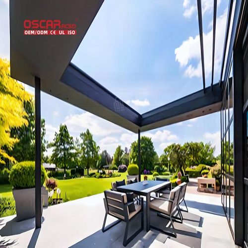 Waterproof Louvered Outdoor Arches Arbours Garden Patio Backyard Customizable Aluminium Retractable Pergola